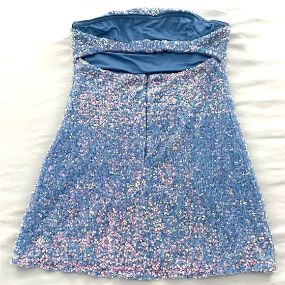 Princess Polly Blue Sequin Mini Dress - Picture 6 of 16